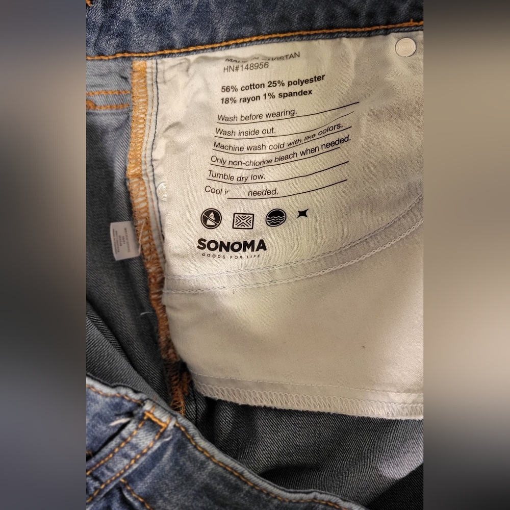 Sonoma Women's Dark Blue Distressed Ankle Jeans - Picture 3 of 3